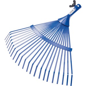 Modré vejárové hrable LUX Classic s 22 zubami a pracovnou šírkou 41,5 cm.