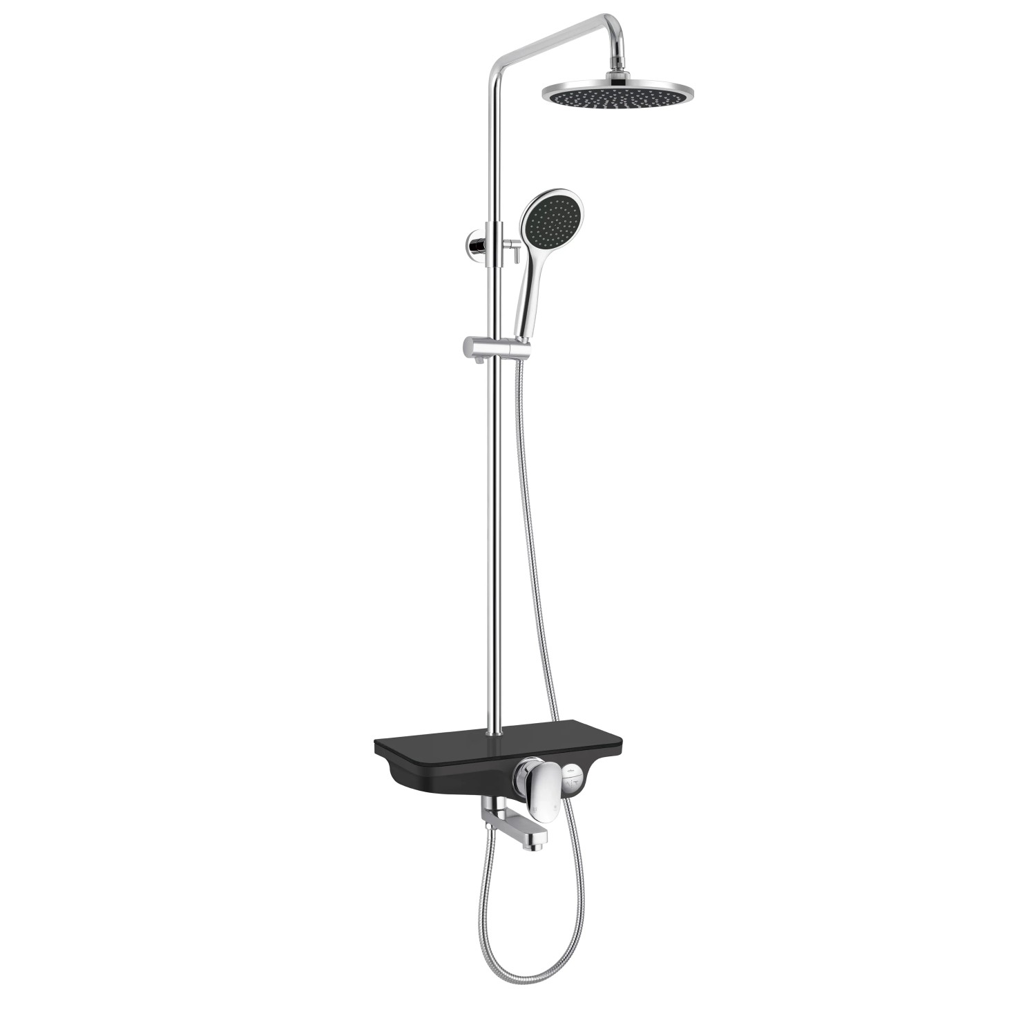 E-shop Sanotechnik Sprchový set AS704 čierny 91-126 x 56,4 cm