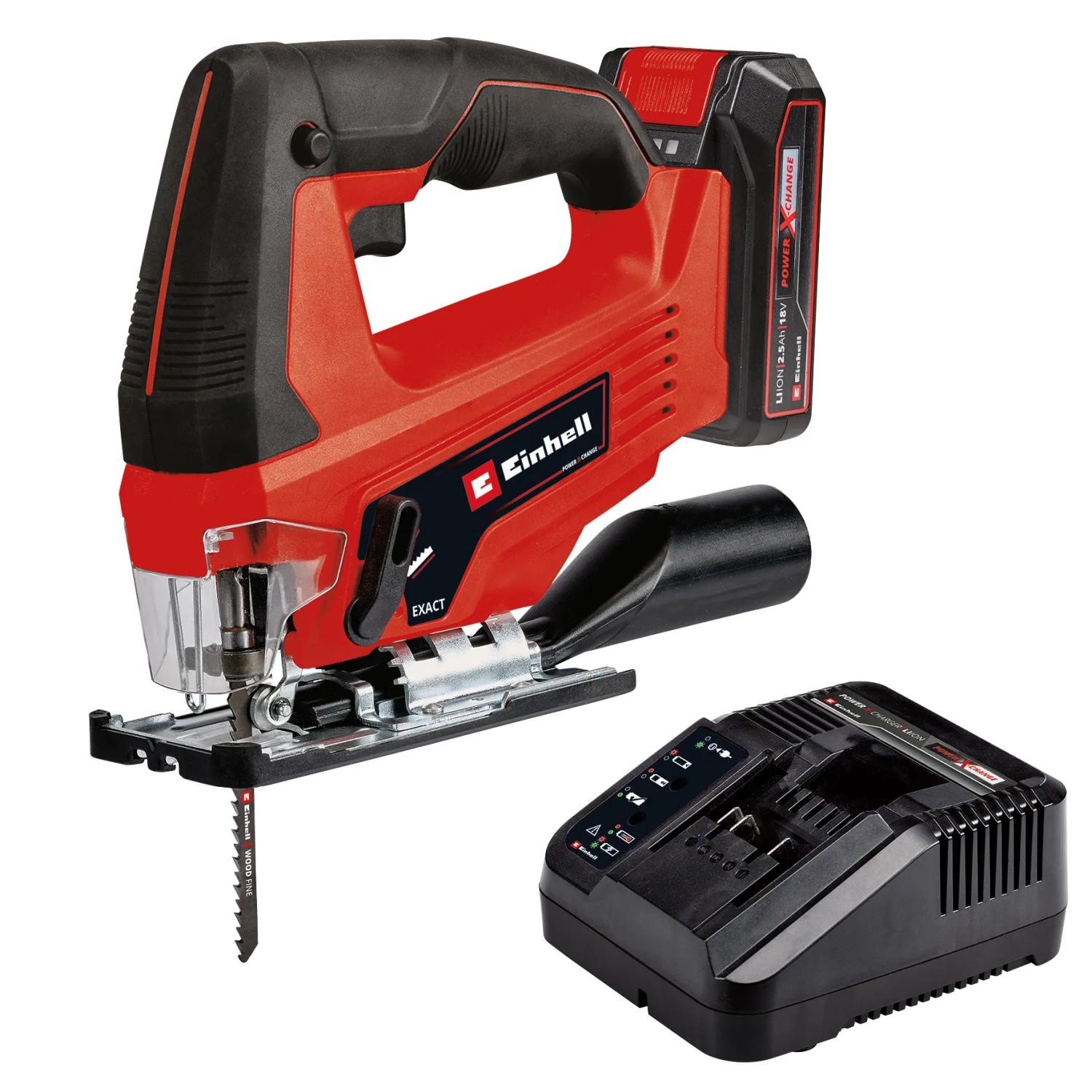 E-shop Einhell Power X-Change Aku priamočiara píla TC-JS 18/70 Li (1 x 2,5 Ah)