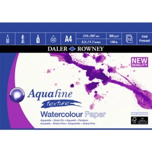 Daler Rowney Akvarelový blok Aquafine, 300 g/m2, 12 listov A4