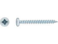 Uni skrutky s polguľatou hlavou PZ1 plný závit bielo pozinkovaný 3 x 25 mm, 50ks