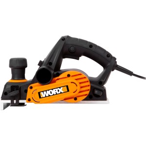 Elektrický hoblík Worx WX615 (750 W) v čiernej a oranžovej farbe, bočný pohľad.