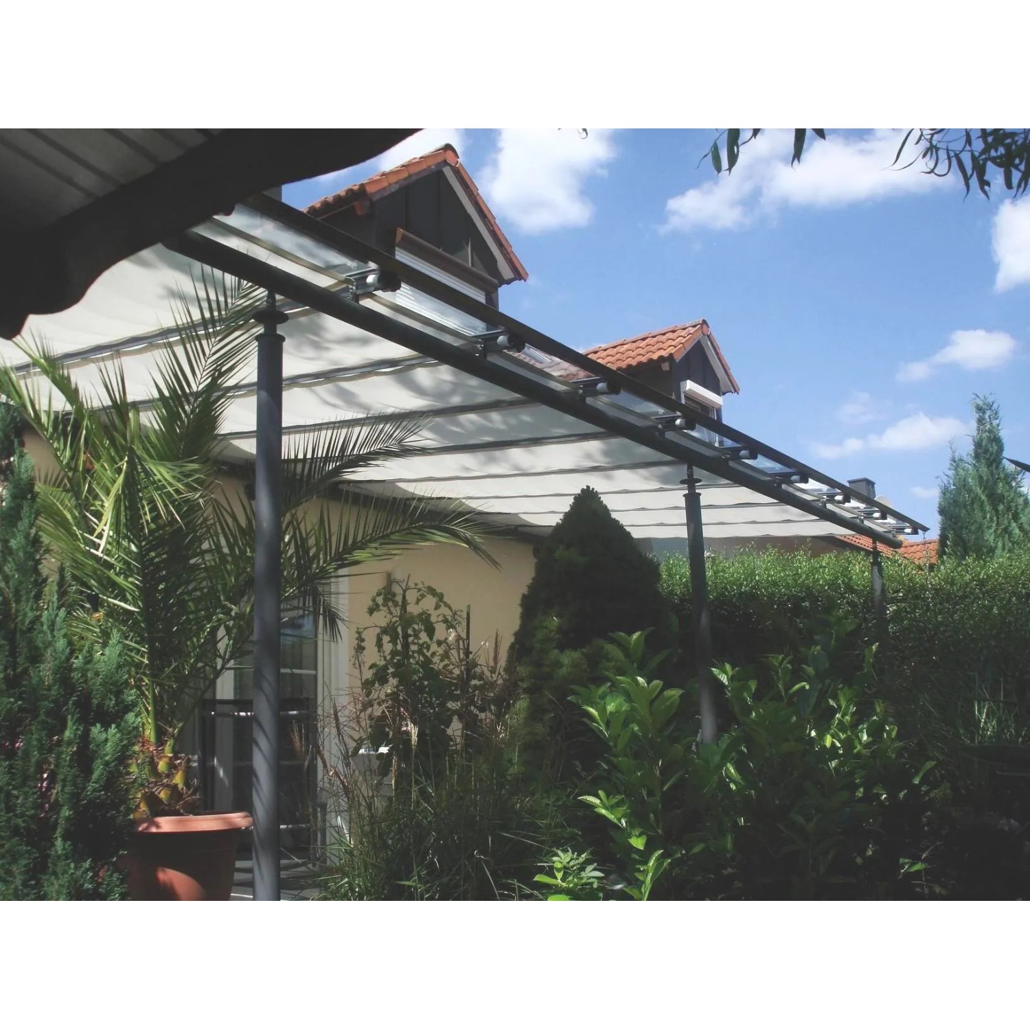 E-shop Floracord Univerzálna markíza striebornosivá 140 g/m2, 420 x 140 cm