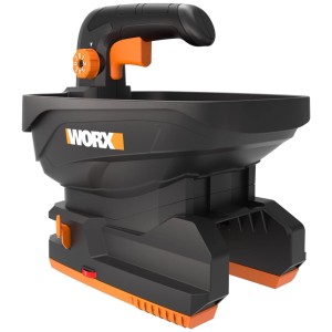 Akumulátorový ručný rozmetávač Worx WG869E.9 bez batérie/nabíjačky, ideálny na osivo, hnojivo a soľ.