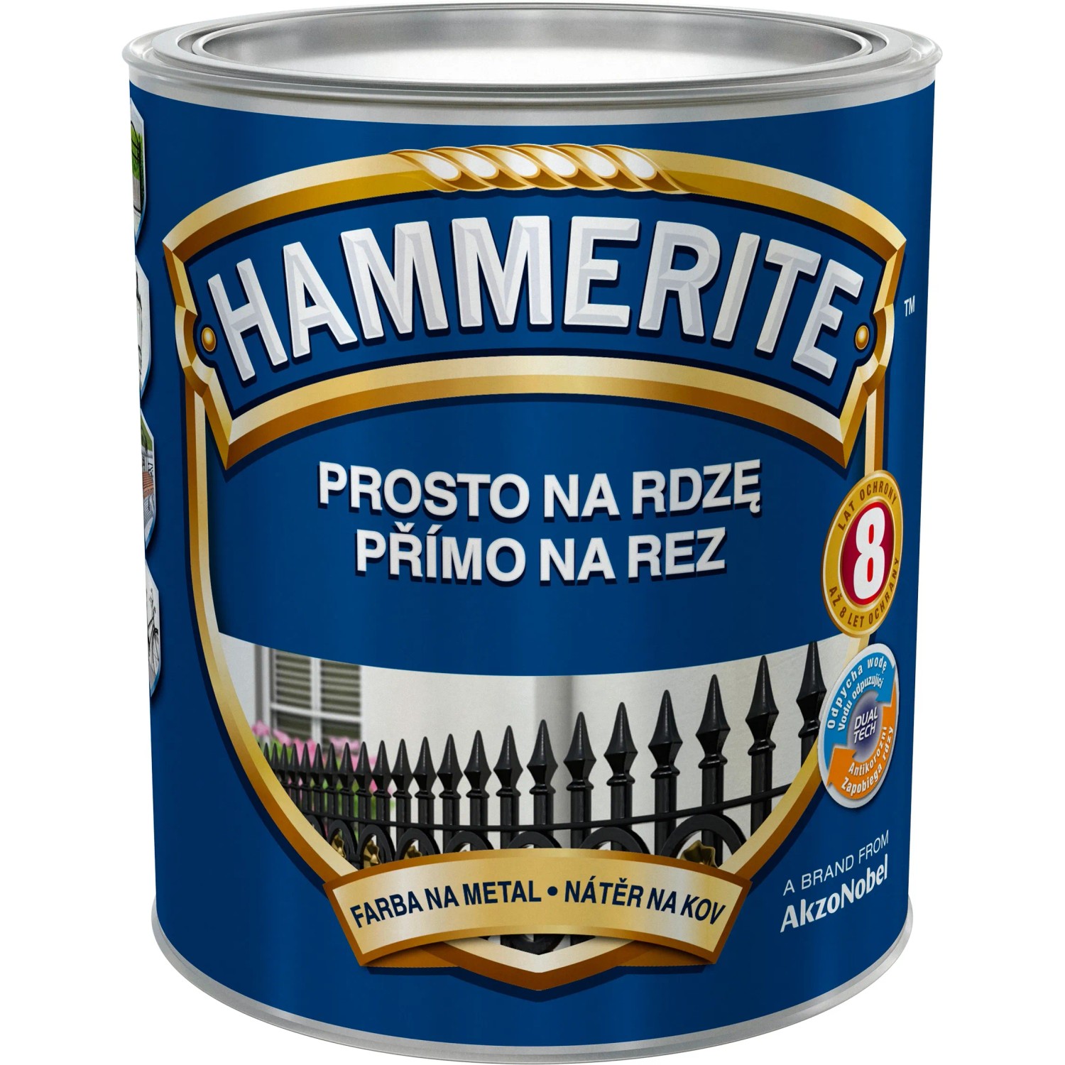 E-shop Hammerite Priamo na hrdzu farba na železné kovy hladká červená 0,7 l