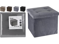 Koopman Zamatový taburet s úložným priestorom, rôzne druhy, 38 x 38 x 38 cm
