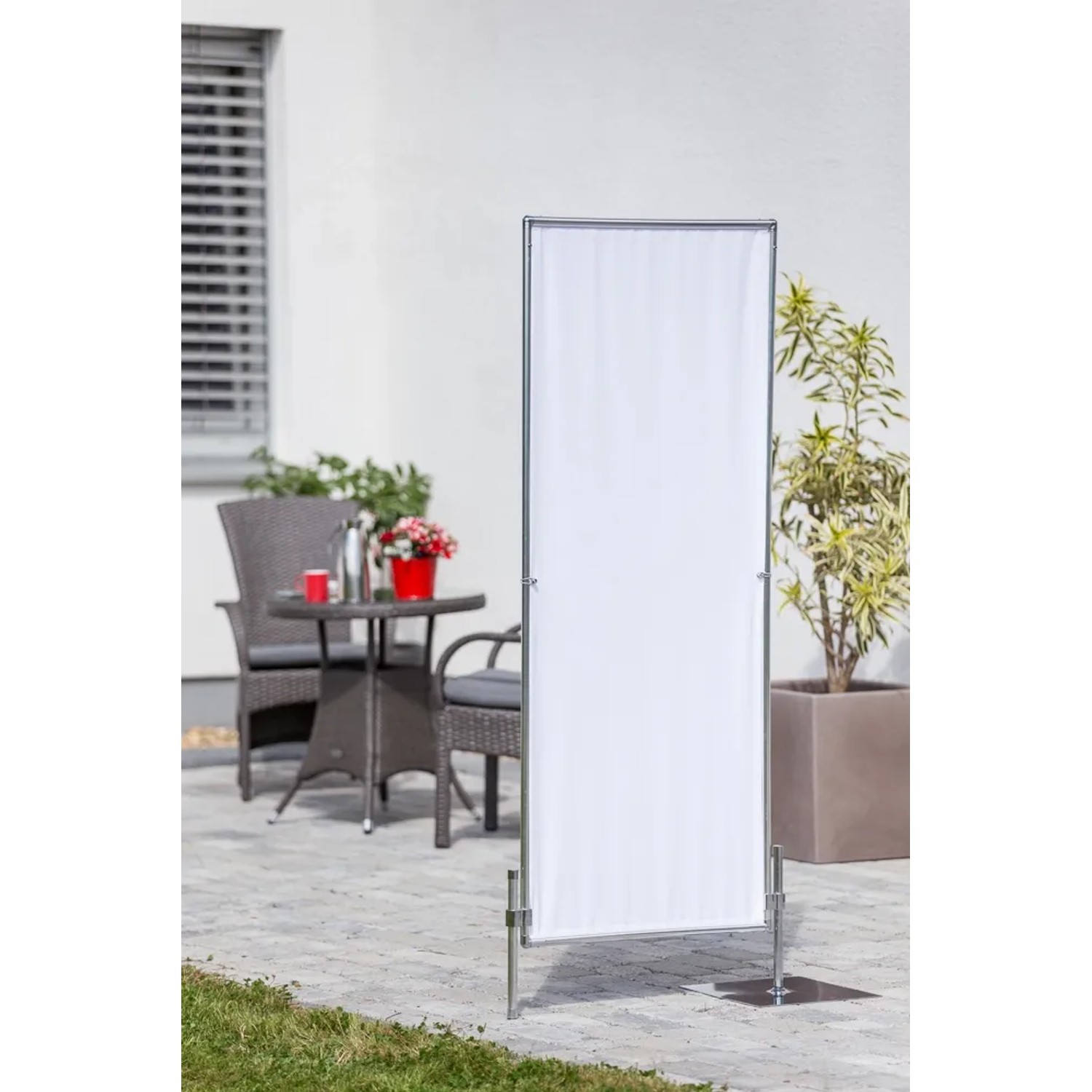 E-shop Peddy Shield Paraván v hliníkovom ráme 3x, biela, 170 x 70 cm