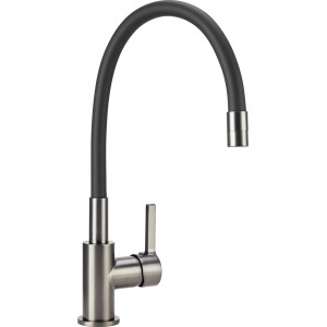 Kuchynská batéria baliv KI-1991 v prevedení Gunmetal-Black s flexibilným silikónovým výtokom.