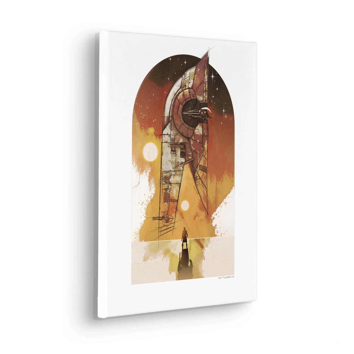 E-shop Komar Nástenný obraz na ráme Star Wars Boba Fett Starship 30 x 40 cm