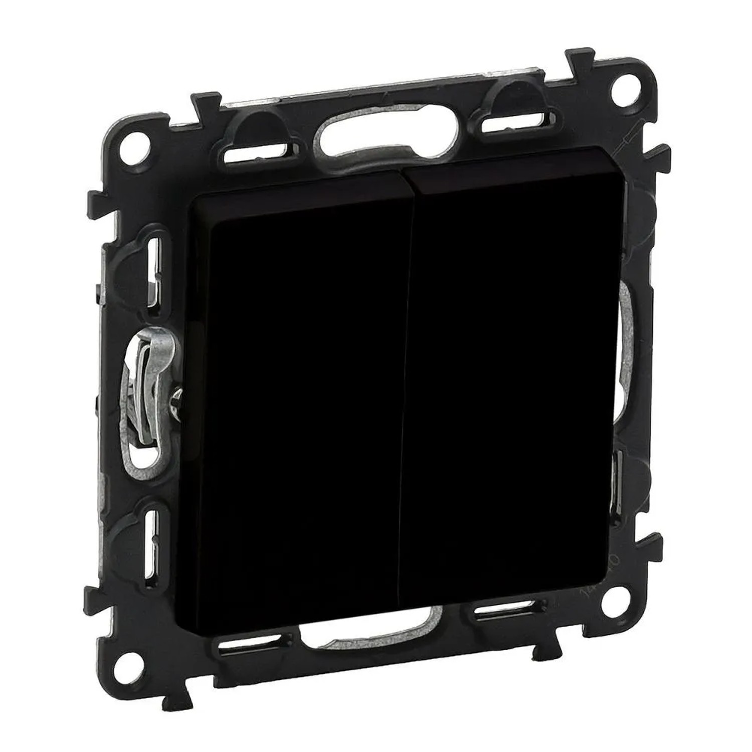 E-shop Legrand Dvojitý striedavý prepínač č. 6+6 Valena Life, 10 AX - 250 V, čierna