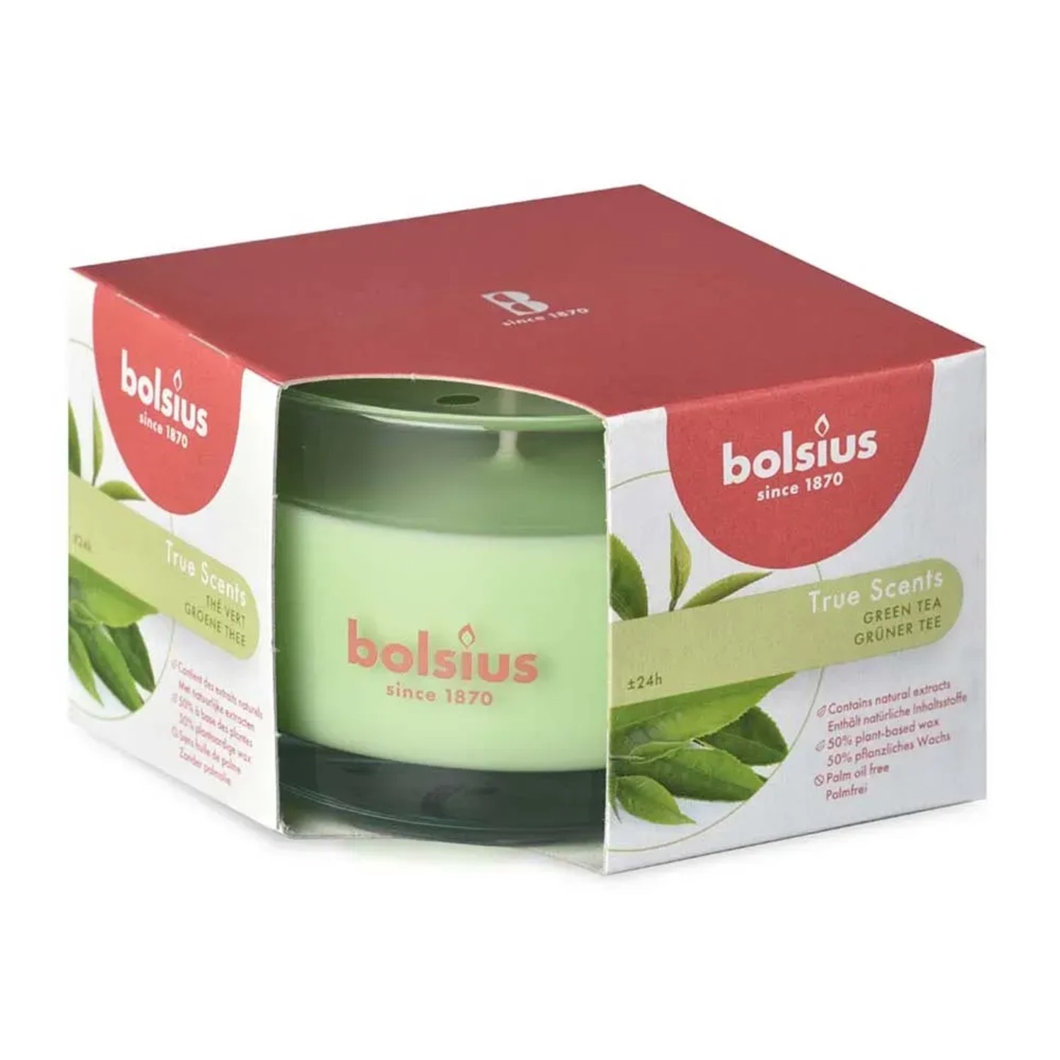 E-shop Bolsius Vonná sviečka v skle Green Tea 90 x 63 mm