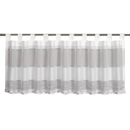 Sehlbach Vitrážová záclona s pútkami, žakárové pruhy, taupe, 140 x 45 cm