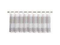 Sehlbach Vitrážová záclona s pútkami, žakárové pruhy, taupe, 140 x 45 cm