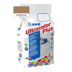 Mapei Ultracolor Plus škárovacia hmota, farba 135 Zlatý prach, v 5kg vreci.