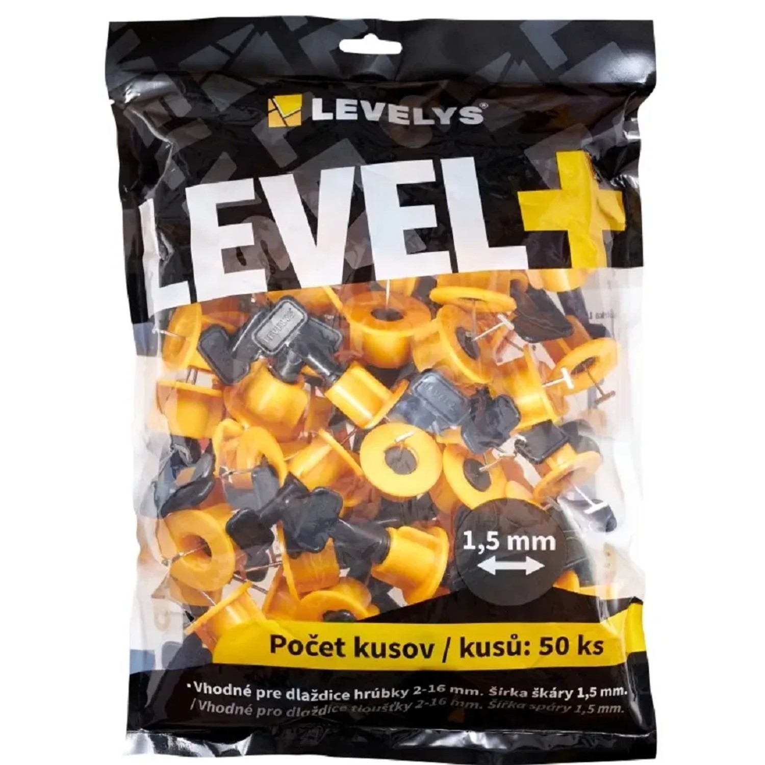 E-shop LEVELYS Maticové leveling spony 1,5 mm, 50 ks