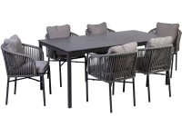 Greemotion Sada záhradného nábytku Calgary 1, antracitová, nerez/hliník, 7dielna