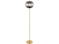 GLOBO Stojaca lampa BLACKY I mosadzná/dymová E27 60 W pr. 300 x 1600 mm