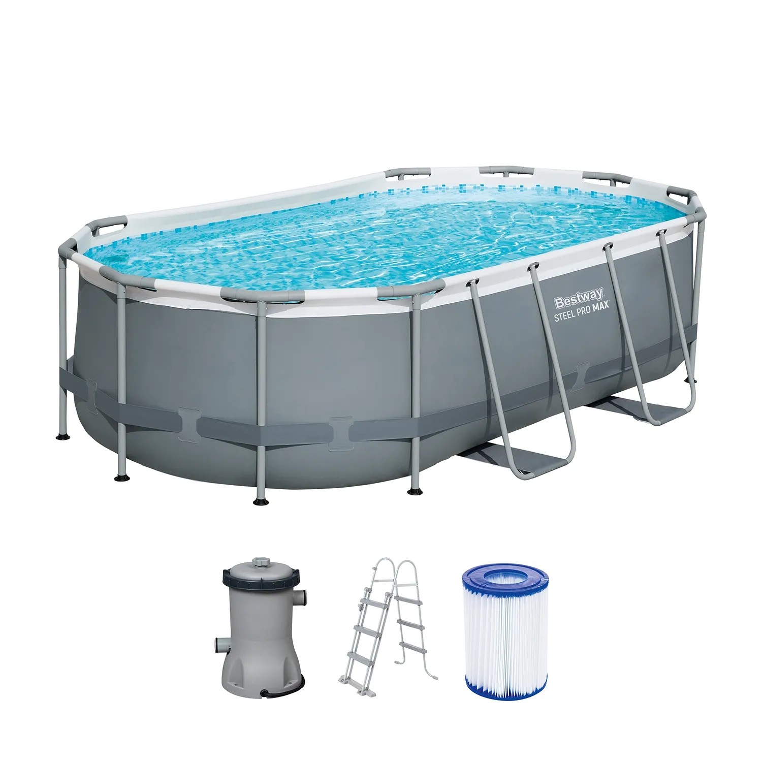 E-shop Bestway Bazén Steel Pro Max Frame Set (GS), sivá, 427 x 250 x 100 cm