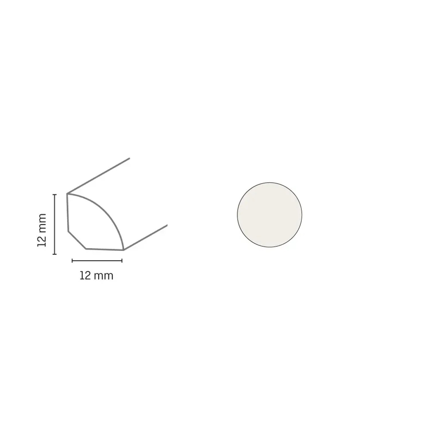 E-shop Döllken Profiles Lišta VS 12 PVC pre laminát, 1137 biela, 12 x 12 x 2500 mm