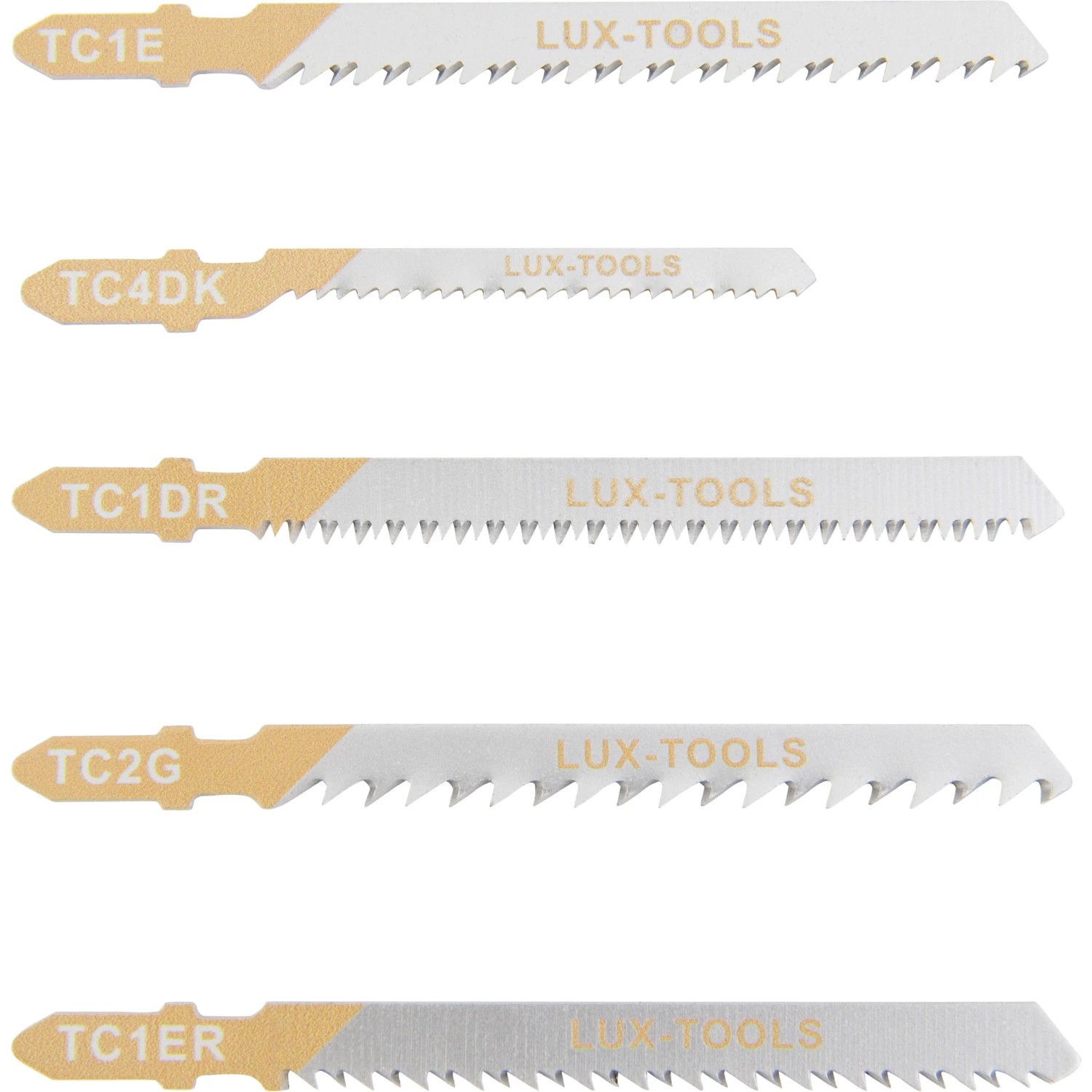 E-shop LUX-TOOLS Sada pílových listov do priamočiarej píly do dreva a plastu, 5-dielna