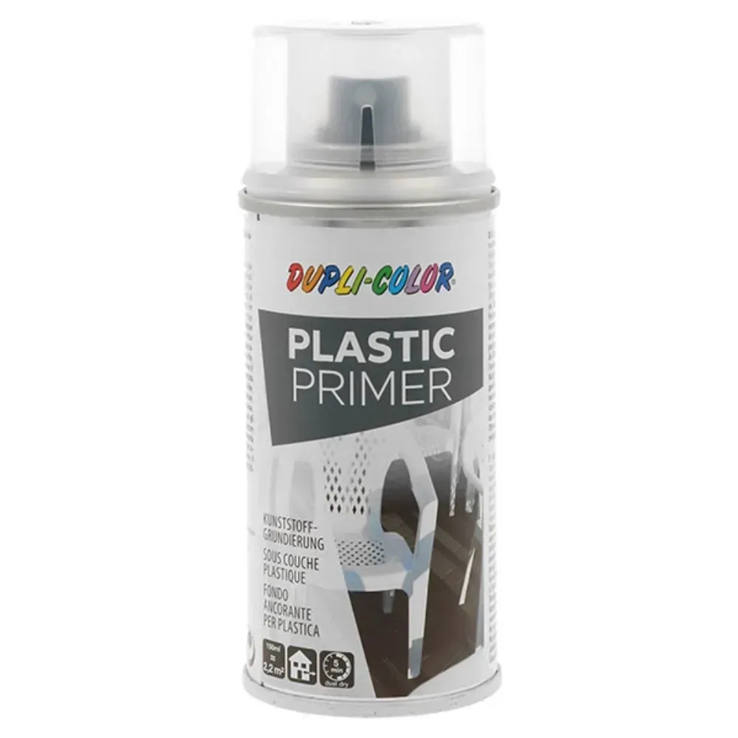 E-shop DUPLI-COLOR Základová farba v spreji na palsty PLASTIC PRIMER číra 150 ml