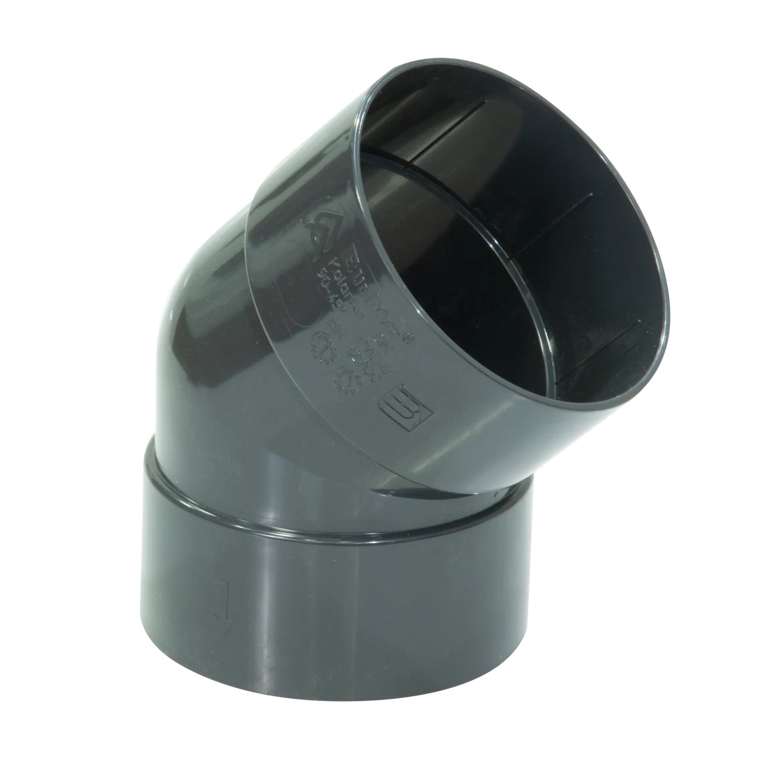 E-shop Budmat Koleno jednohrdlové 67° ProAqua 75/63 mm, antracitová