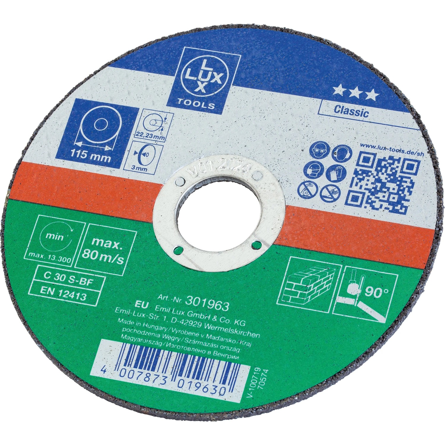 E-shop LUX-TOOLS Tkaninový brúsny kotúč Classic na kameň Ø 115 mm