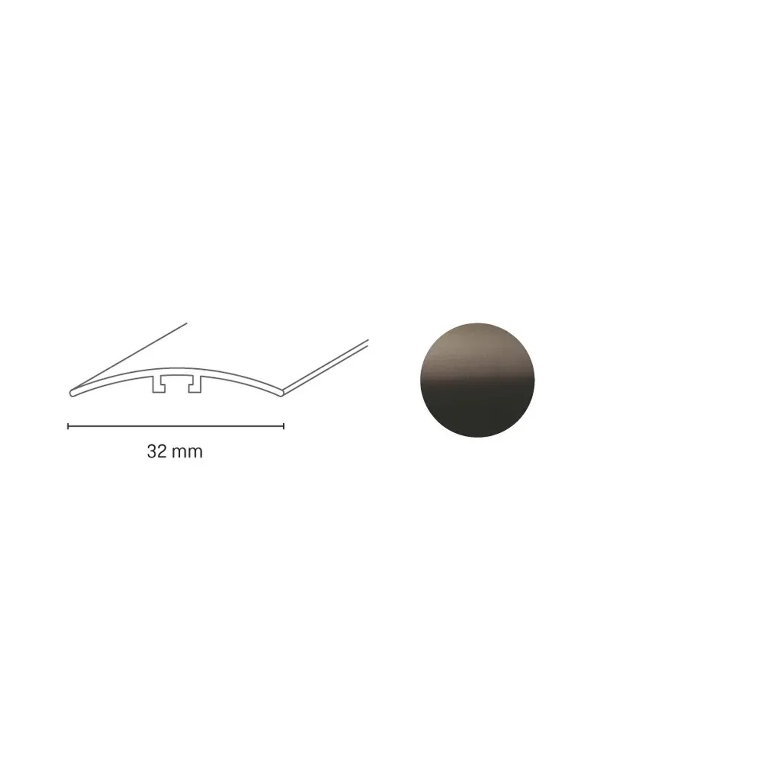 E-shop Döllken Profiles Prechodový profil DP 66 hmoždinka 32 x 930 mm, bronzový