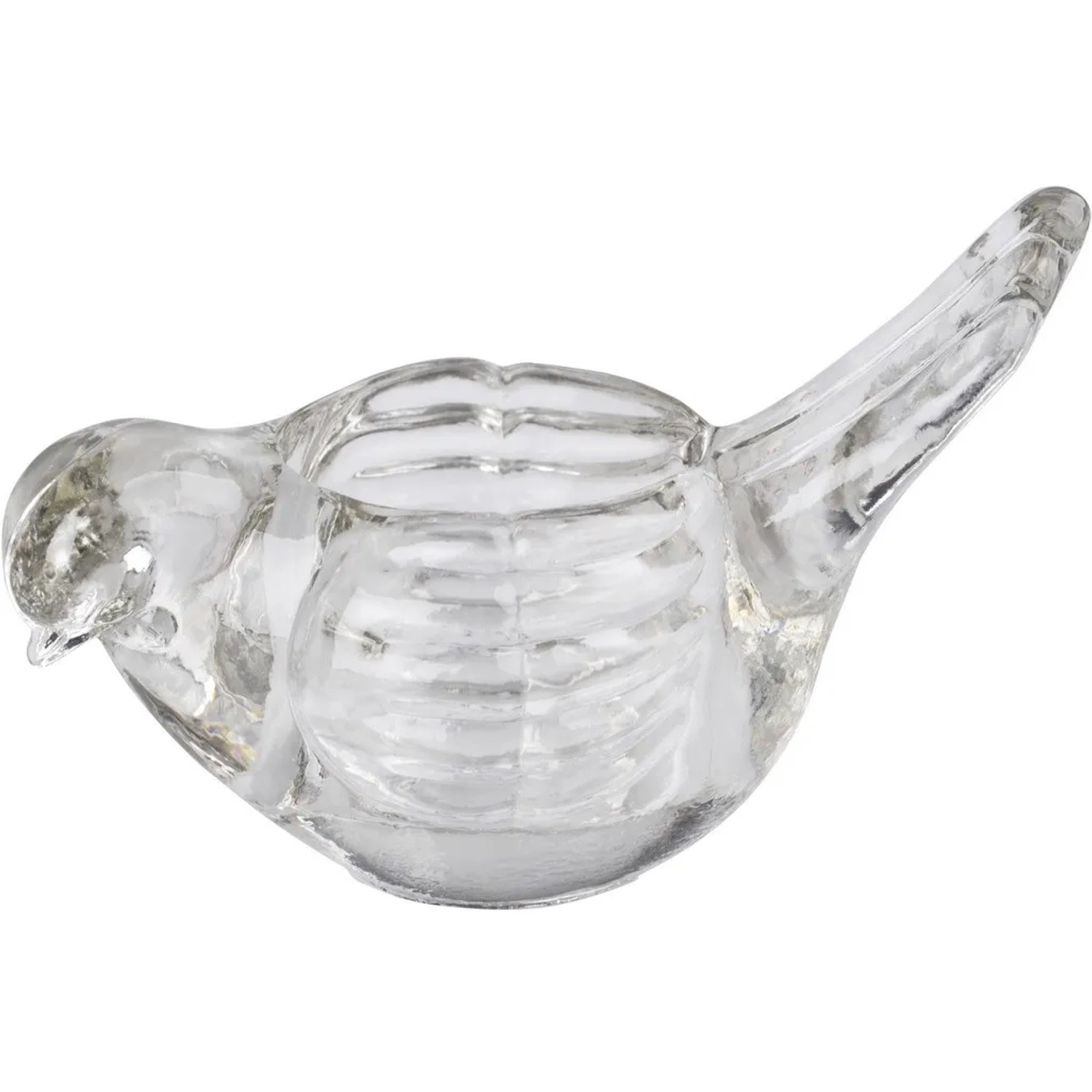 E-shop Emocio Svietnik na čajovú sviečku, číry vtáčik, 115 x 66 x 87 mm