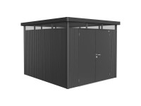 Biohort Plechový domček HighLine H5 2krídlové dvere, tm.sivá, 275 x 315 x 222 cm