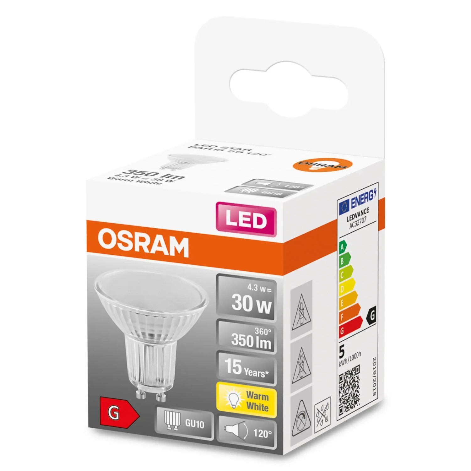 E-shop OSRAM LED žiarovka PAR16 50 120 4,3 W GU10 2700 K teplá biela