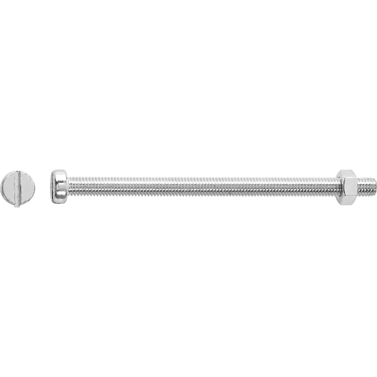 E-shop Závitová skrutka s valcovou hlavou PZ bielo pozinkovaná M6 x 60 mm, 6 ks+matica