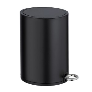 Čierny pedálový kôš na kozmetiku Wenko Monza, 3 litre, s funkciou Easy Close.