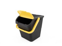 Kôš na odpad Recycling Bin s uchom a žltým vekom 28 l