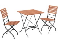 Zostava balkónového nábytku Montgomery, olejované akáciové drevo, 3-dielna