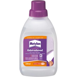 Fľaša odstraňovača tapiet Metylan s fialovým uzáverom, 500 ml.