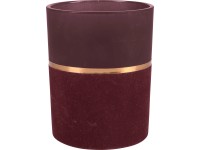 Nádoba na čajové sviečky Blush Bordeaux sklo 12,5 cm x priemer 10 cm bobuľová fa