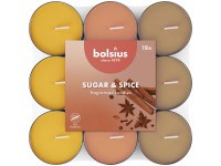 Bolsius Vonné čajové sviečky Sugar & Spice, 3 farby, 18 ks