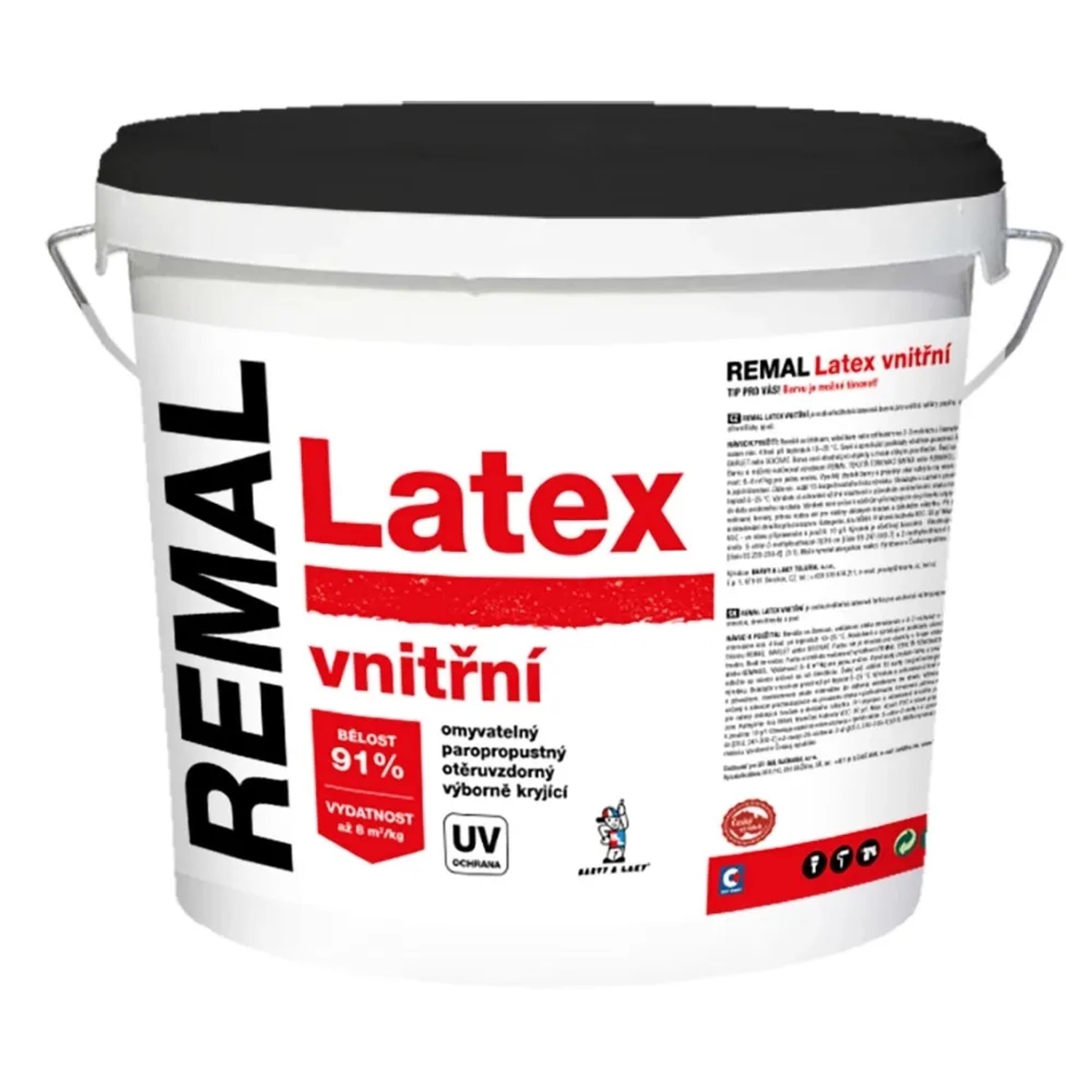 E-shop REMAL Latexový náter Latex V2064 vnútorný biely 5 kg