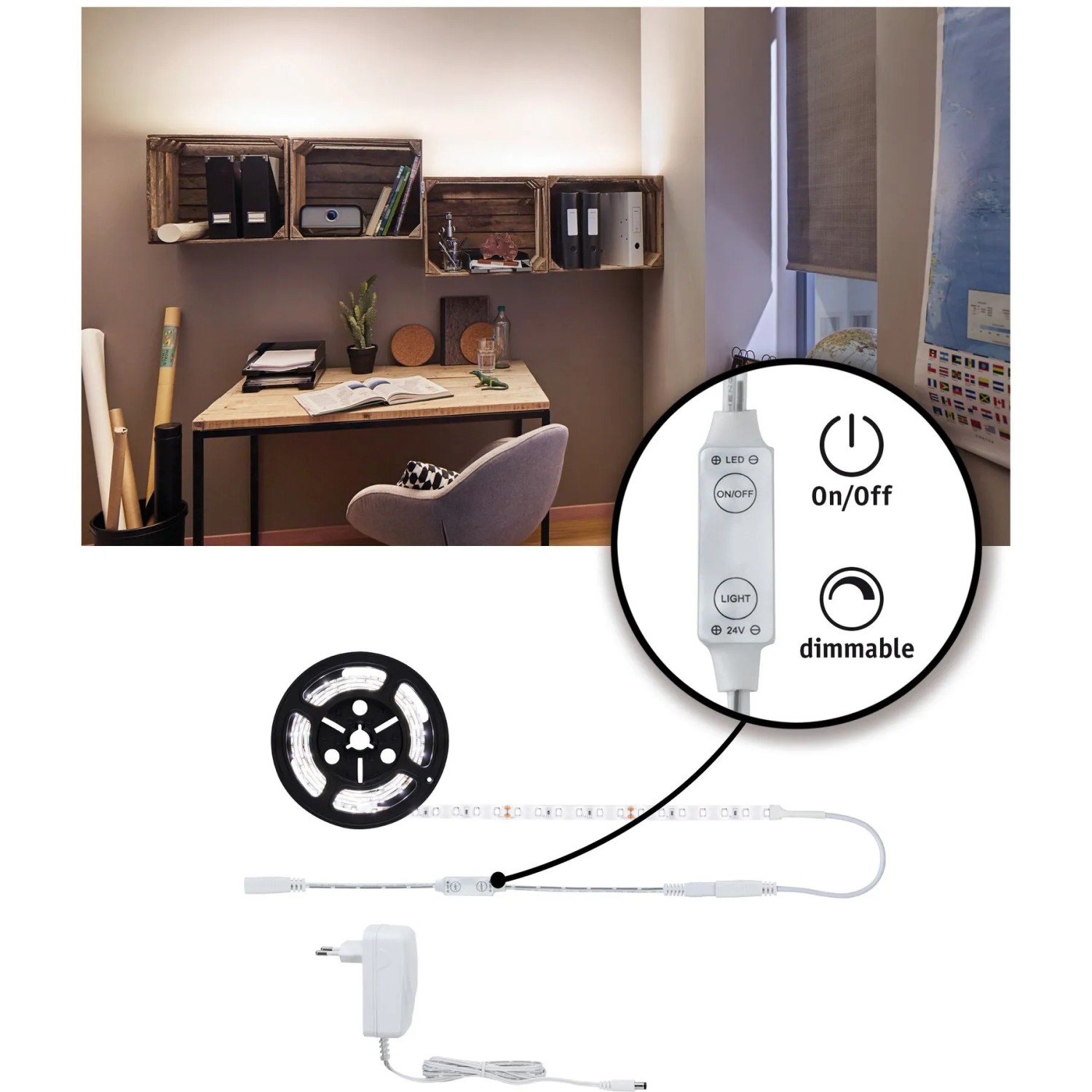 E-shop Paulmann Súprava LED pásikov Power 1,5 m neutrálne biele svetlo 17 W
