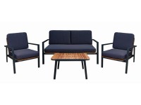 Zostava záhradného nábytku Olary, agátové drevo, tmavo sivá, 4-dielna Zostava záhradného nábytku Olary, agátové drevo, tmavo sivá, 4-dielna