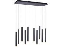 Just Light. Závesné LED svietidlo Bruno, 3000K, 10x550lm, čierna, 89 x 120 cm