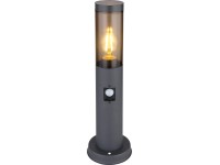 GLOBO Záhradná lampa BOSTON dymová E27 15 W pr. 127 x 1100 mm s pohyb.senzorom