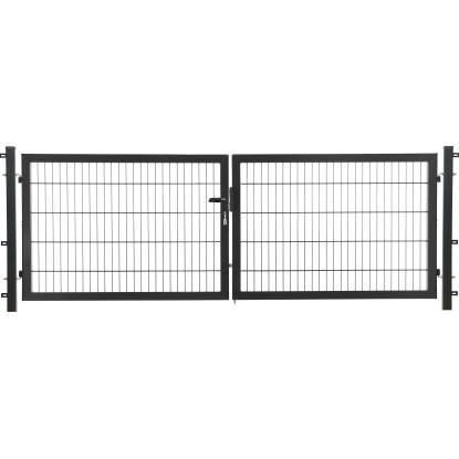 Dvojkrídlová brána Comfort z jednoduchého zváraného pletiva pozink. 180 x 300 cm