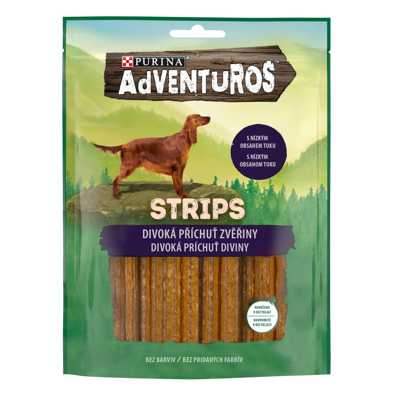 E-shop PURINA Adventuros Strips Maškrty pre psov zverina 90 g