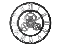 SPLENDID Nástenné hodiny NERO2, čierna/strieborná, pr. 58 x 4 cm