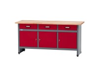 Küpper Dielenský pracovný stôl 12151, 3 dvierka/3 zásuvky (12cm) 84 x 170 x 60cm