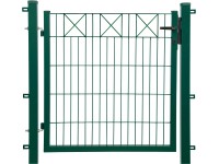 Dekoračná jednokrídlová bránka, rad polí X, zelená 100 x 100 cm