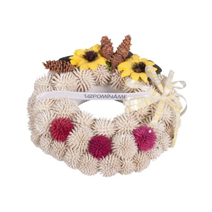 Venček bodliakový s nápisom vzpomíname pr. 13 cm