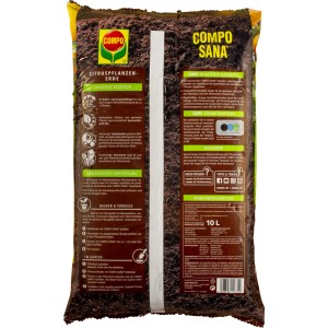 Compo Sana Substrát pre citrusy 10 l: Špeciálna zemina pre citrusové a stredomorské rastliny.
